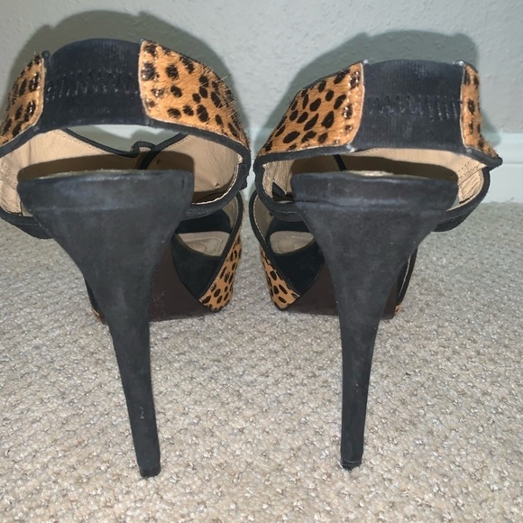 Diane Von Furstenburg Leopard Cheetah Print Calf Hair Heels Size 8.5 - Picture 8 of 10